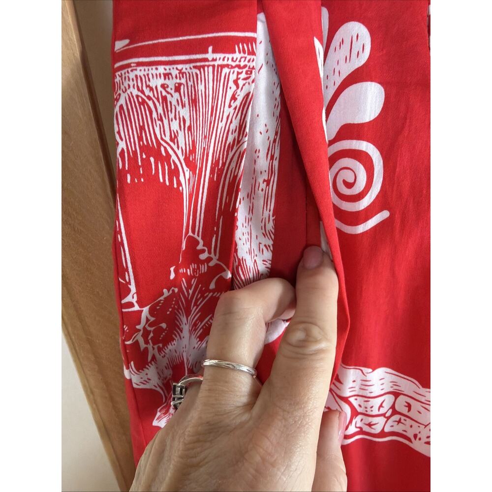 NWT Soft Surroundings Red With White Pattern Long Skirt #1385 Size XL tall - Picture 2 of 4